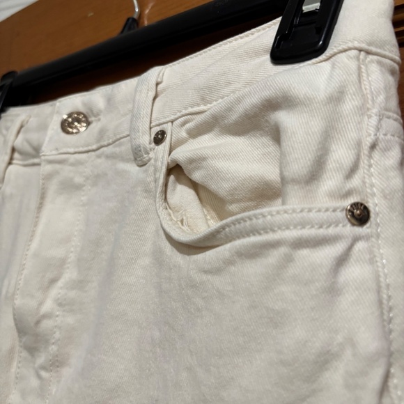 WOMENS PAIGE WIDE LEG HIGH RISE IVORY DENIM - Picture 4 of 12